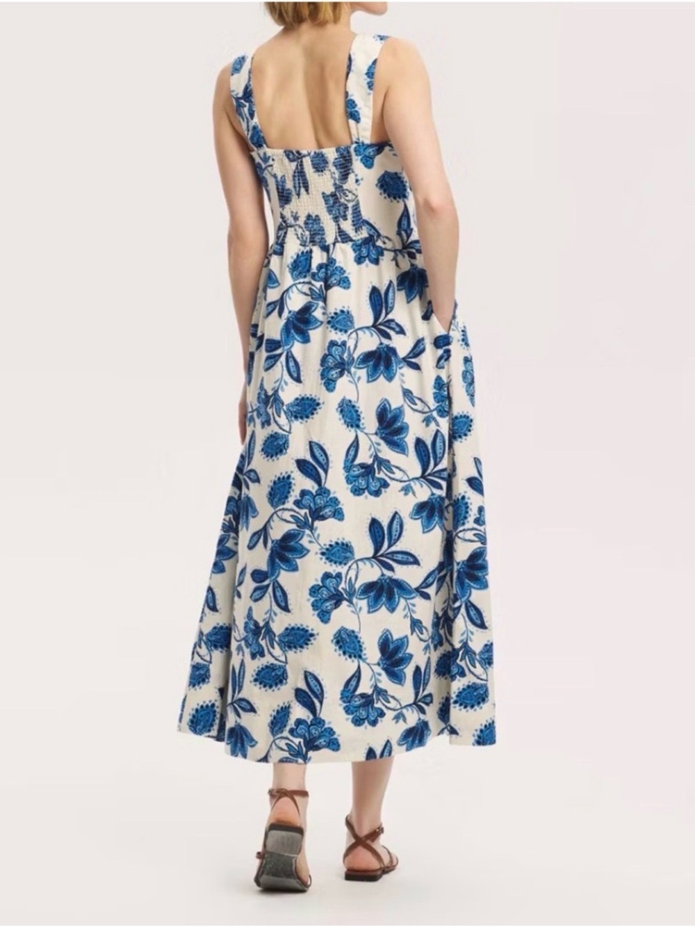 Target Blue Floral Cream Sundress - Picture 2 of 2